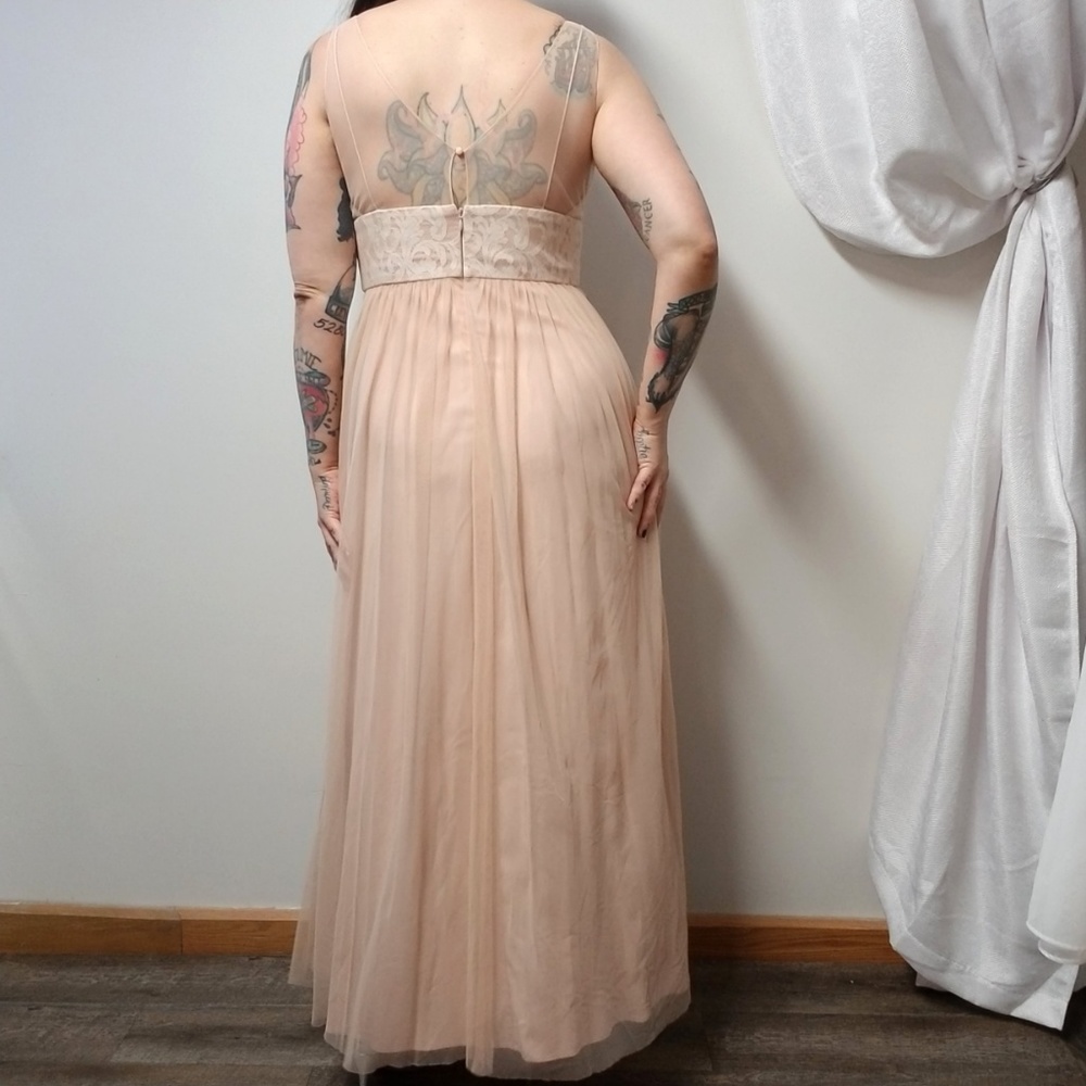 {bhldn} HITHERTO Brit Dress Blush Pink Lace Tulle - Picture 6 of 8